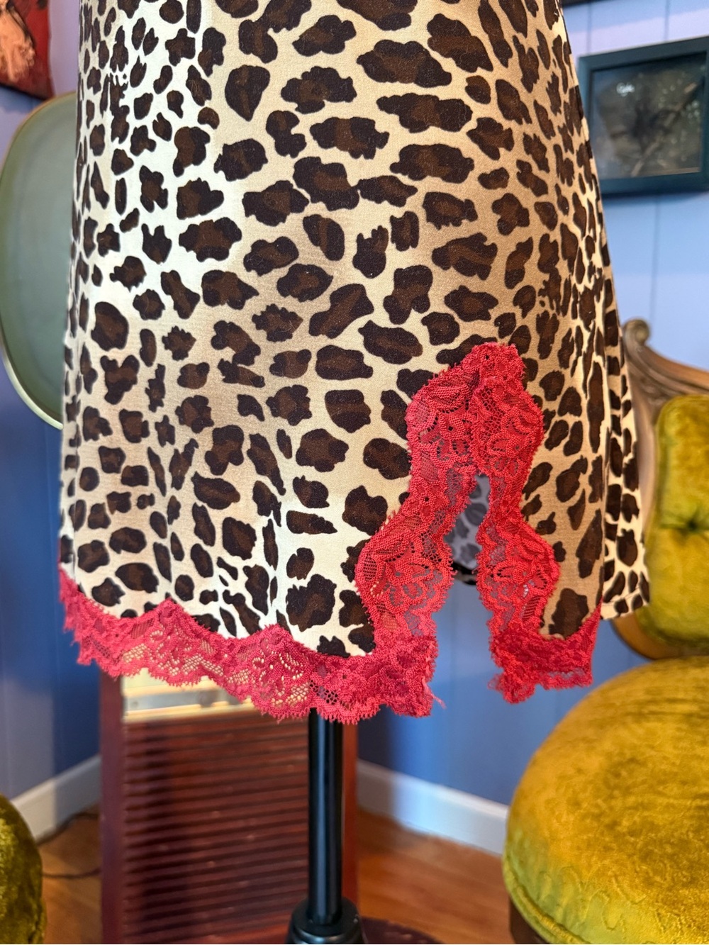 ❌SOLD🏷️Vintage Bisou Bisou Y2K Leopard Print Indie Sleaze Mob Wife Slip Dress - Picture 3 of 6